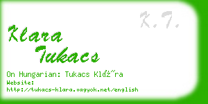 klara tukacs business card